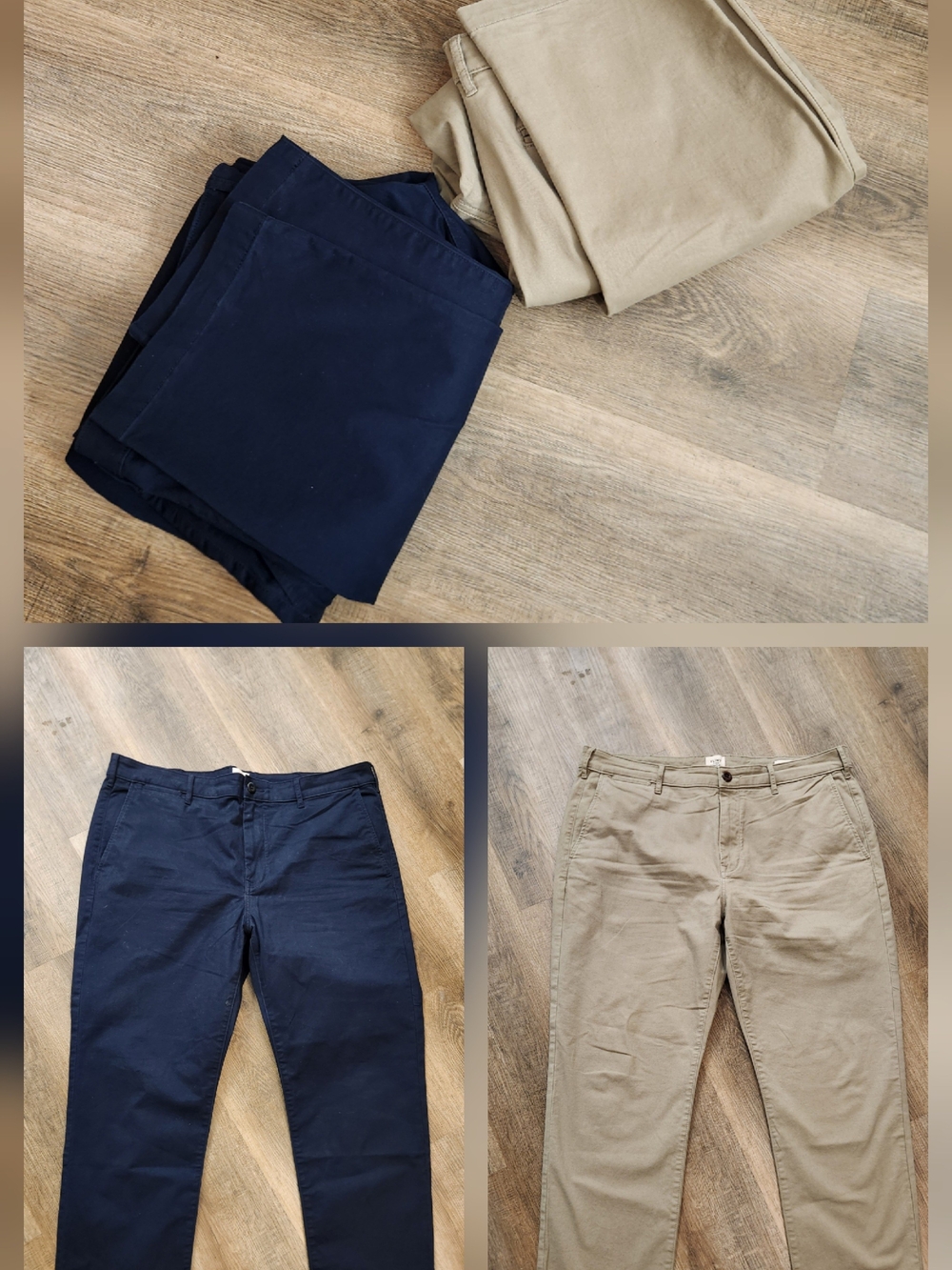 Flint and Tinder Straight Fit Chino Pants Men's 38x29 Blue and Beige Lot of 2